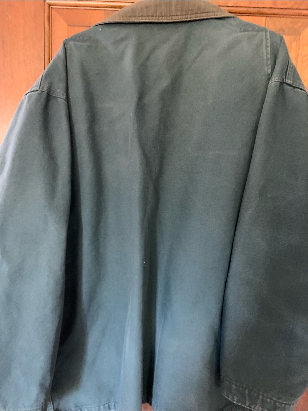 L.L. Bean Teal Green Canvas Field Jacket with Corduroy Collar - Picture 6 of 7